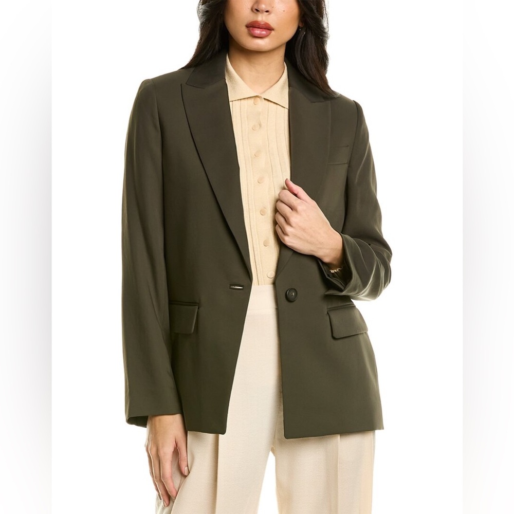 Vince Boyfriend Blazer in Dark Green, Size 4
